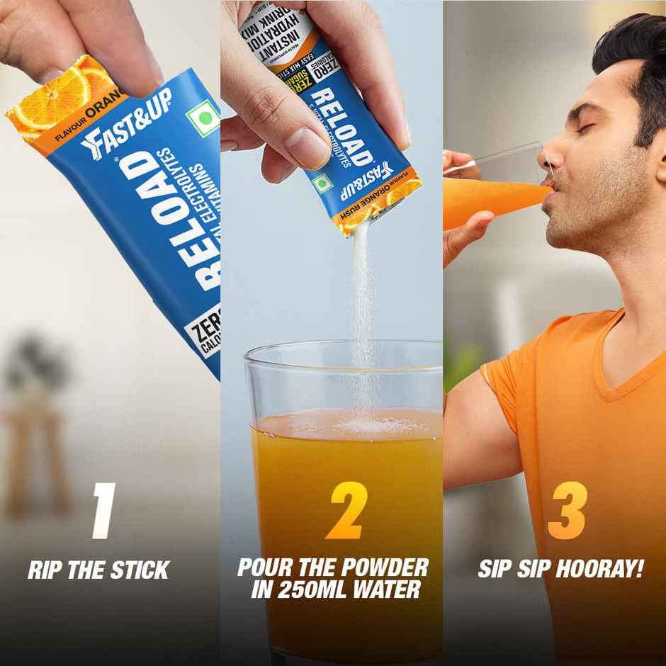 Fast&Up Reload Zero Sugar Instant Hydration Sticks With 5 Essential Electrolytes | Assorted