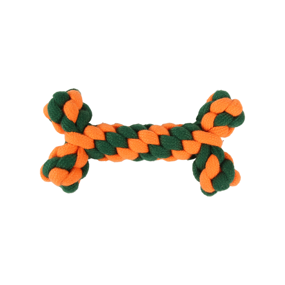 Super Pet Rope Dog Toy Bone | Orange, Green