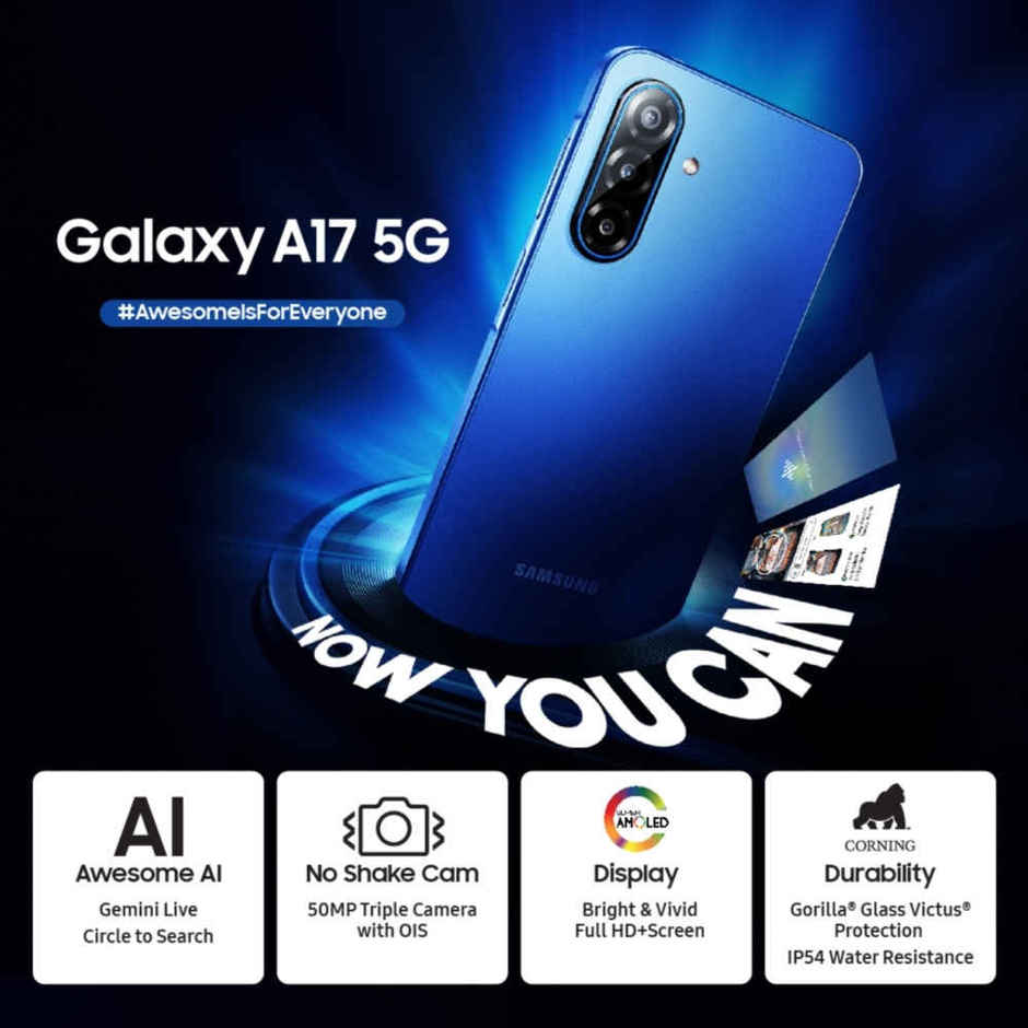 Samsung Galaxy A17 5G Blue 8GB RAM 256GB Storage 50MP Camera Super AMOLED Gorilla Glass Victus AI