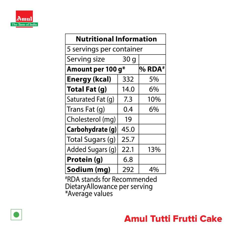 Amul Butter Cake Tuti Fruity