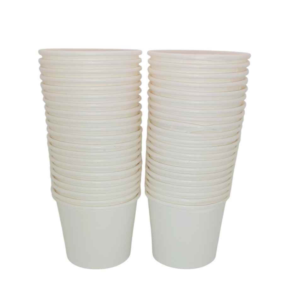 White Paper Glass | 150 ml | Pack of 50 | BAY6