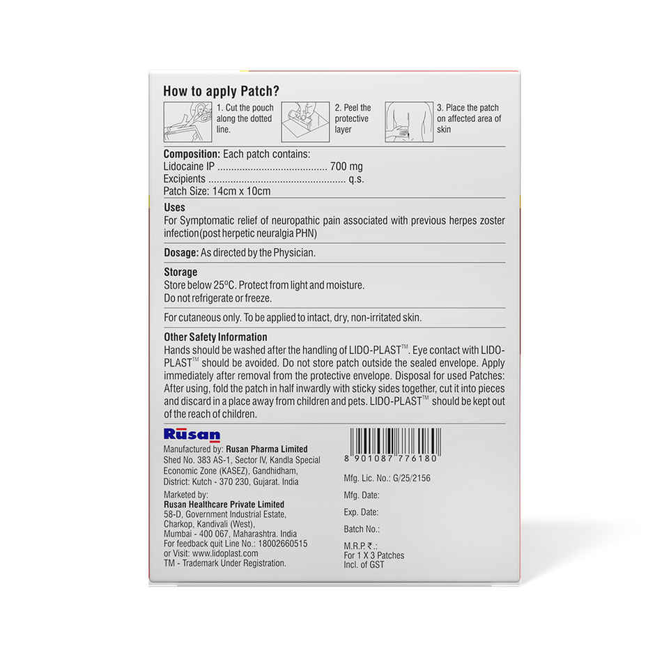Lido-Plast 700mg Patch