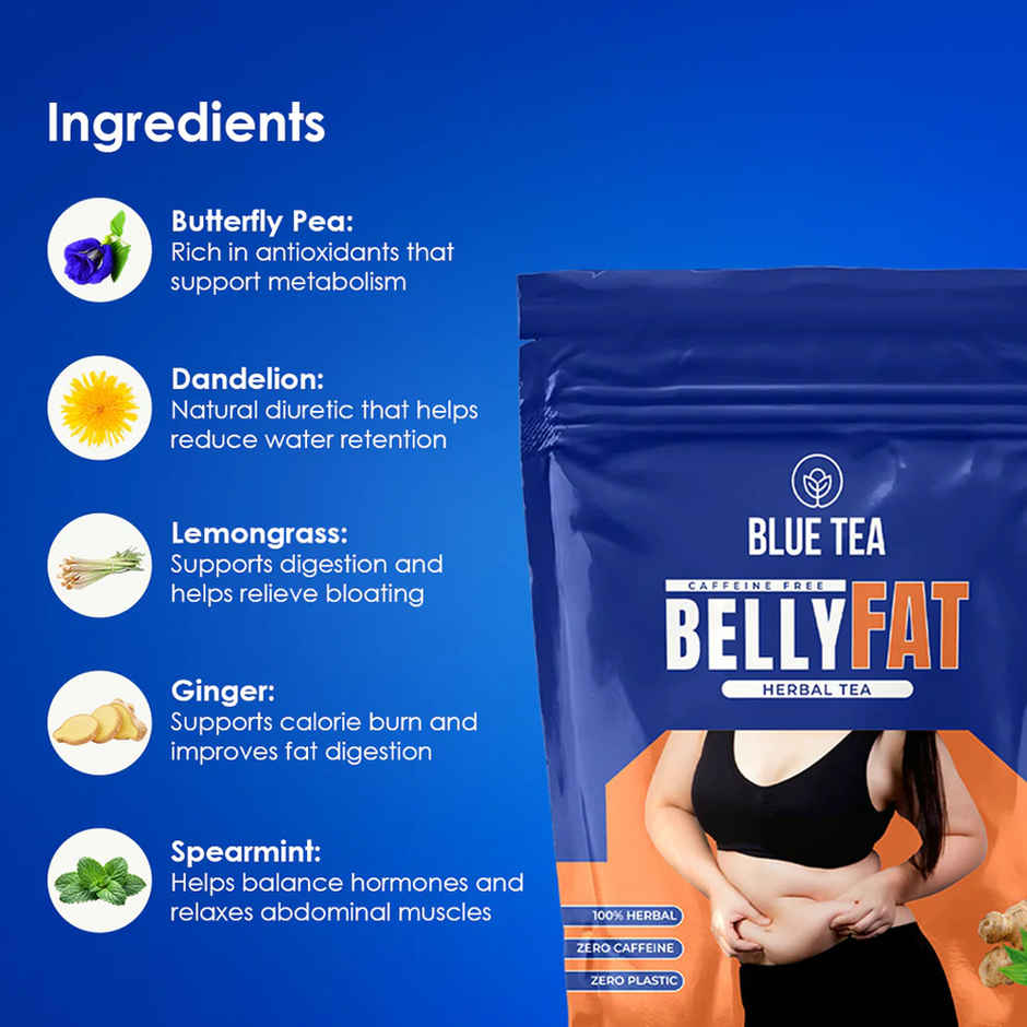 Blue Tea Belly Fat Herbal Tea | Zipper