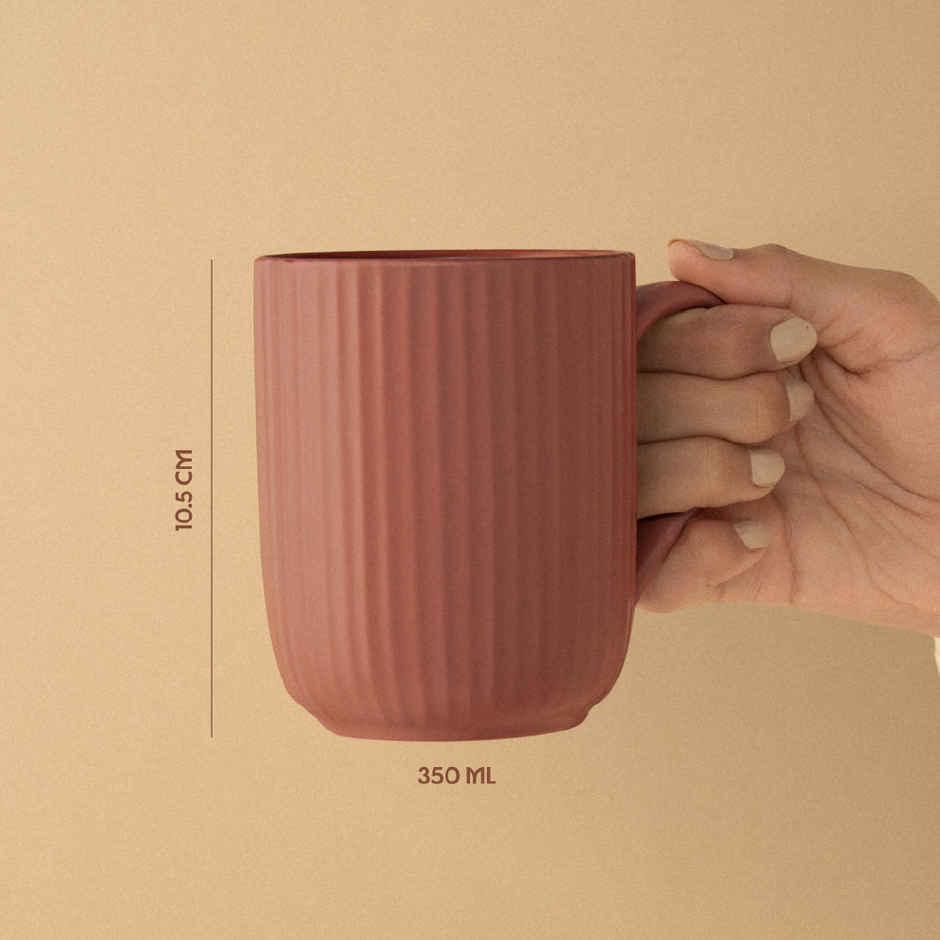 Borosil Porcelia Flute Rose Tea Coffee Porcelain Mug Set Microwave Dishwasher Safe