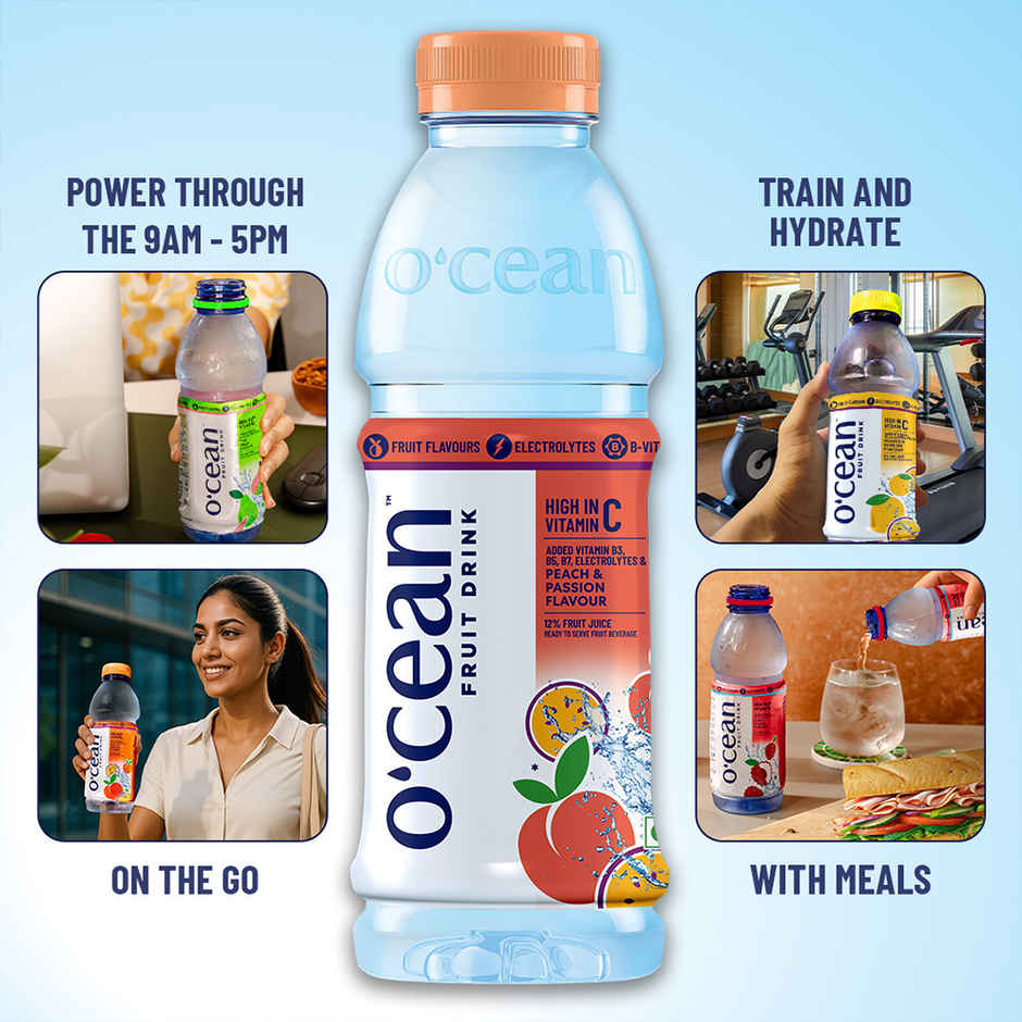 O'cean Beverages Peach and Passion Water Bottle
