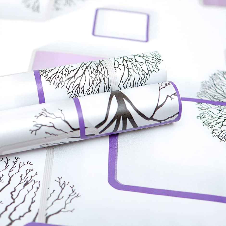 Wollzo Happy Winter(Violet-New) Self Adhesive Wallpaper(Multicolour, 45 X 500 Cm)