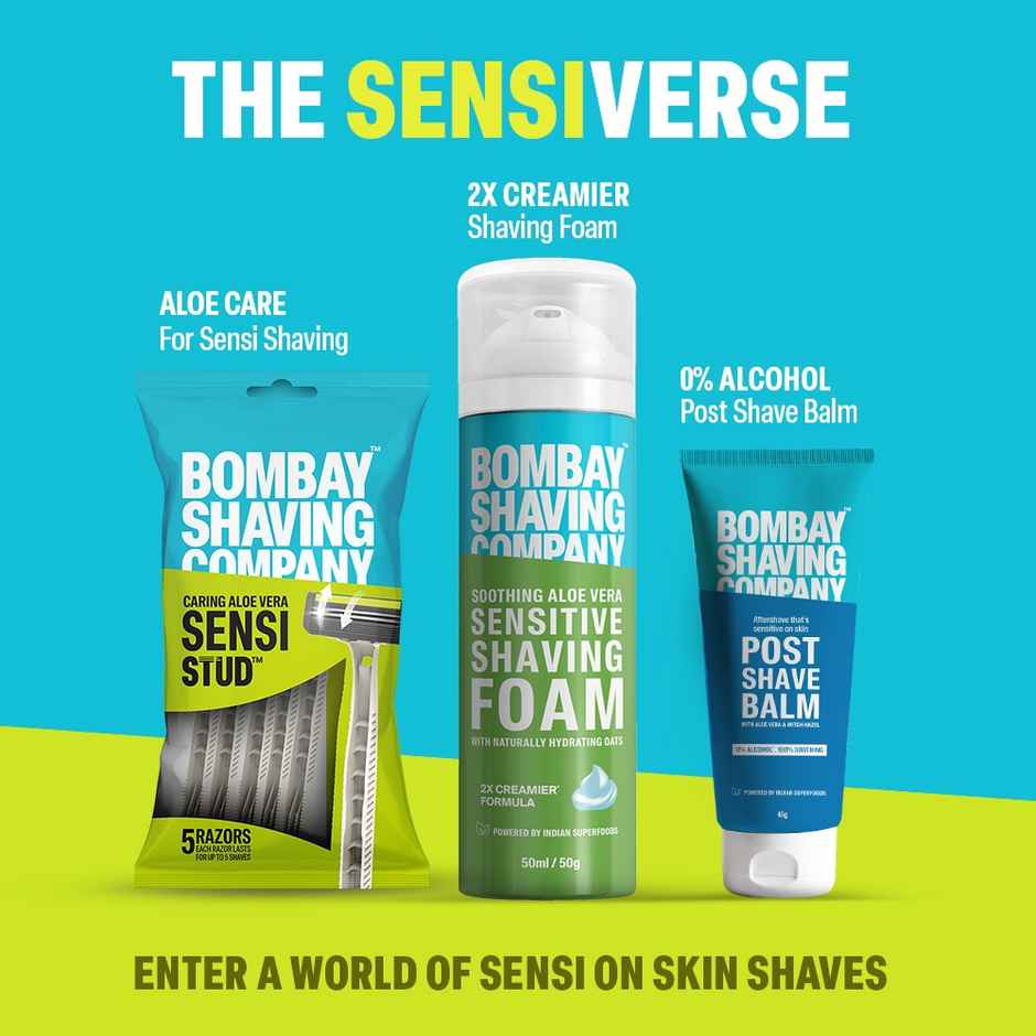 Bombay Shaving Company Disposable Razor for Men| Pack of 5 Razors | Aloe Lubra Strip | Sensi Stud