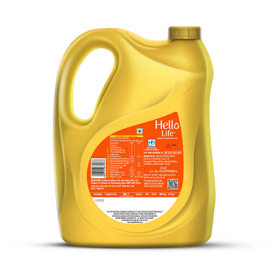 Hello Life Refined Sunflower Cooking Oil | Jar