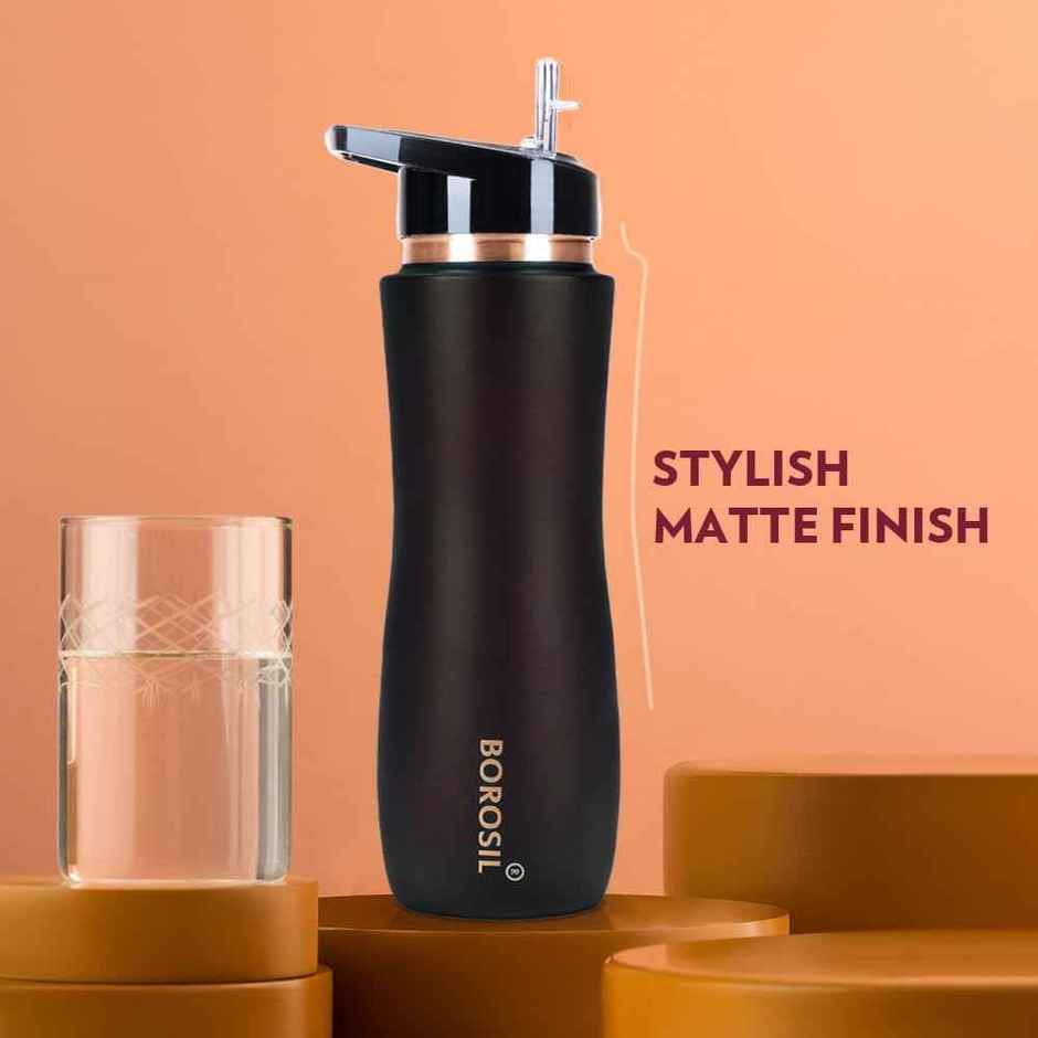 Borosil Brown Colour Copper Sipper Bottle 750 ml, 100% Pure Copper
