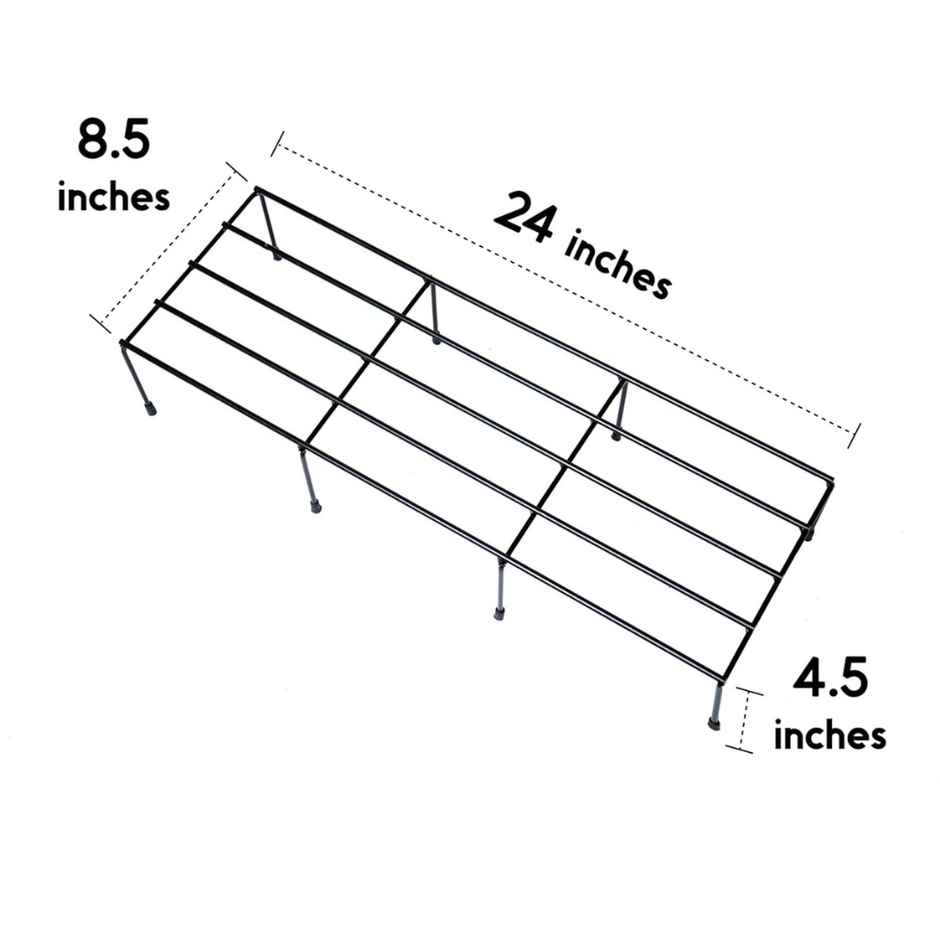 Nurturing Green - Metal Plant Stands for Home & Balcony | Black | Set of 2 | Size: 24Inch x 8.5Inch