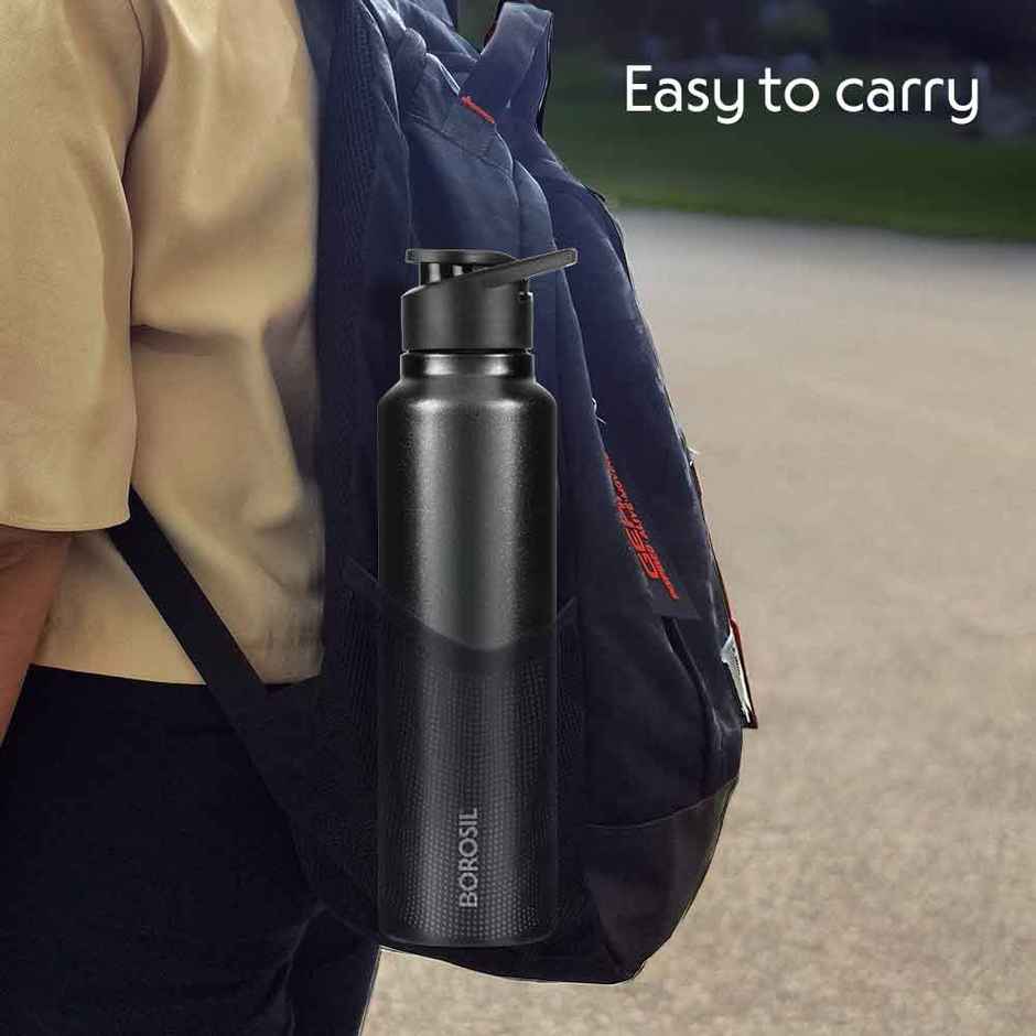 Borosil Sipfresh BIS Approved Single Wall Stainless Steel Water Bottle | Galaxy | 840 ml