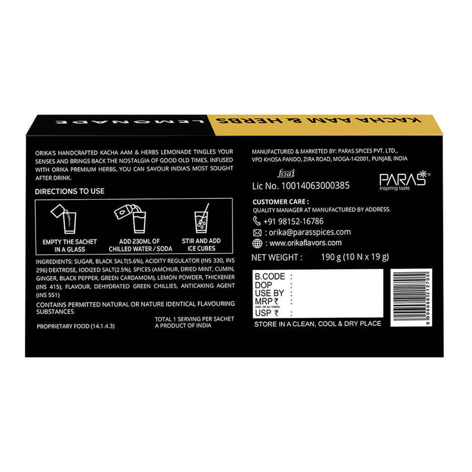 Orika Kaccha Aam Lemonade 10 Sachets