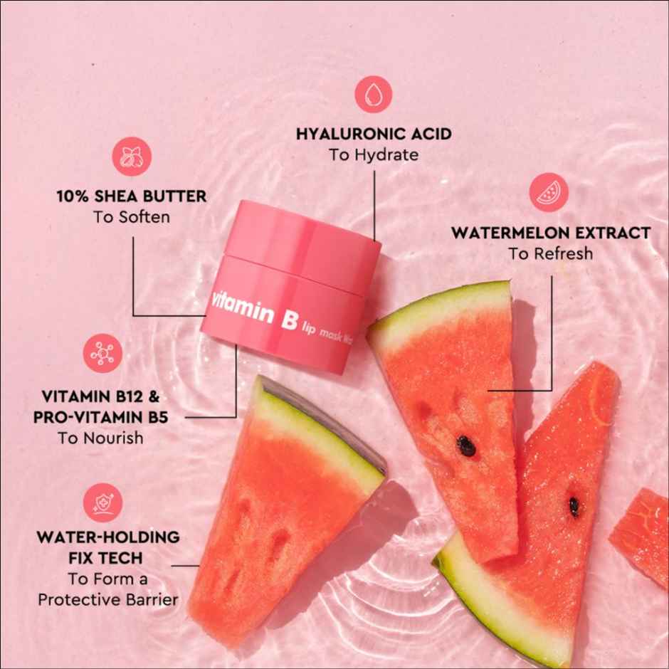 Tha Face Shop Vitamin B Overnight Lip Balm Mask | Watermelon Extract & Hyaluronic Acid | Soft Lips