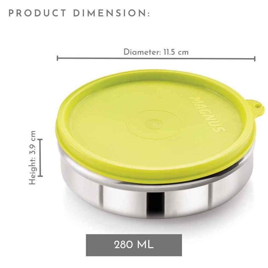 Magnus Stainless Steel Easy Lock Container - 280 ml - Assorted