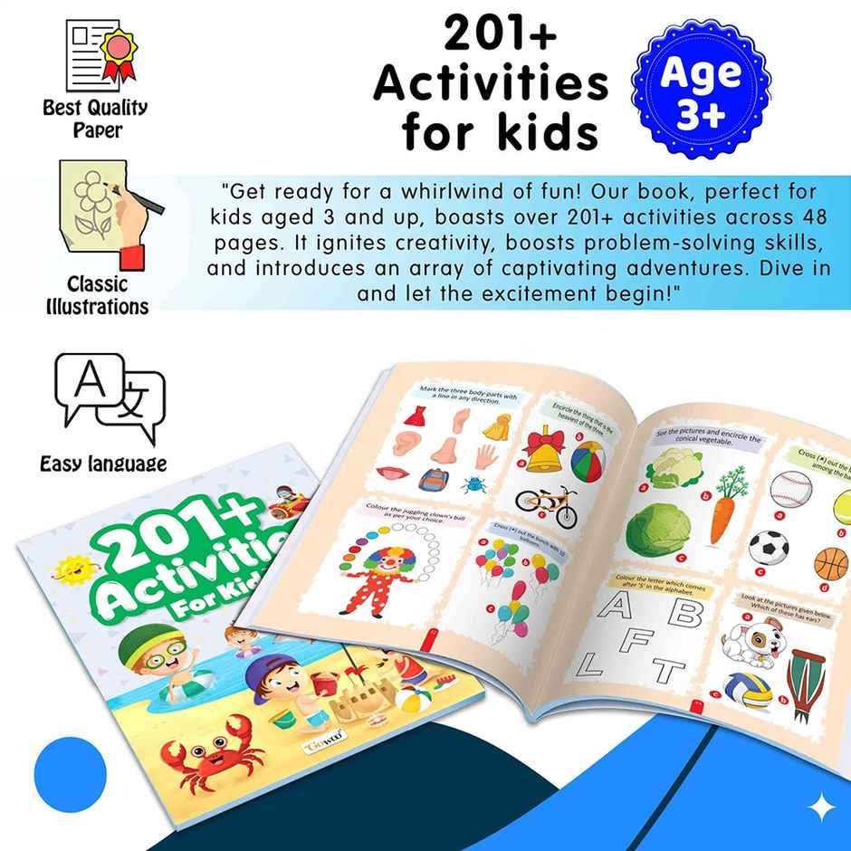 201+ Activities for Kids for Age 3+ - Children's Activity Workbook, Learning Activity Book for Kids