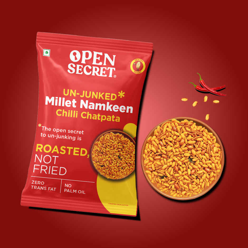 Open Secret Healthy Namkeen Chilli Chatpata | Roasted Snacks, No Palm Oil contains millets
