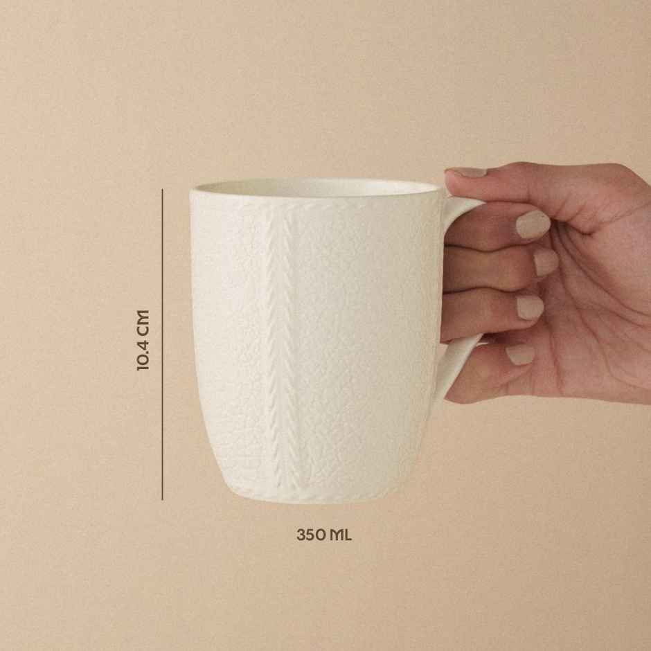Borosil Porcelia Elva Ivory Tea Coffee Porcelain Mug Set Microwave Dishwasher Safe