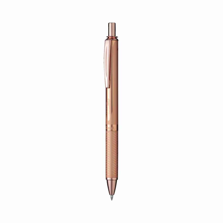 Pentel BL407 Energel Metal Single Box Rose Gold Body Blue Ink