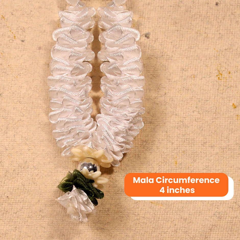 Pooja Mala Garland | White | 4 Inch | Mayyur