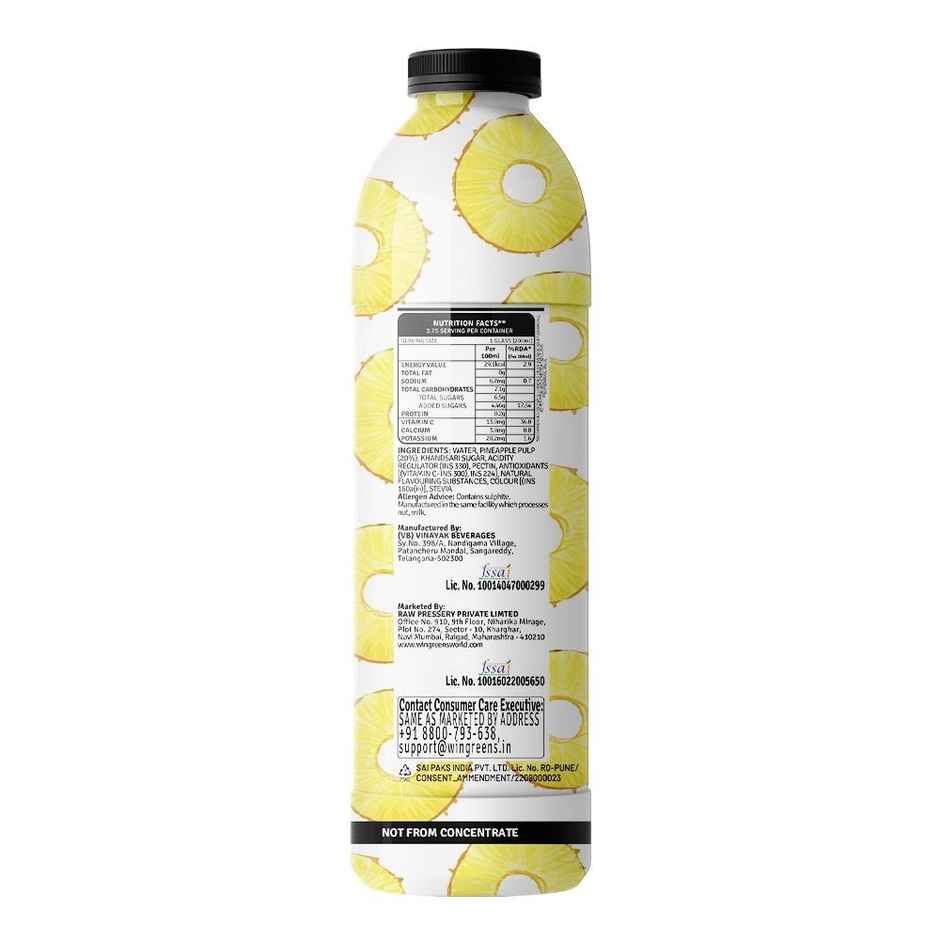 RAW Pressery Refreshers Pineapple Juice  Fruit Juice  Not From Concentrate