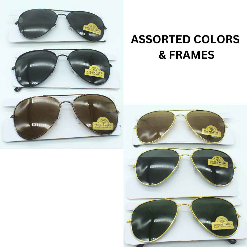 Se7en Unisex Metal Aviator Sunglasses | Assorted - M