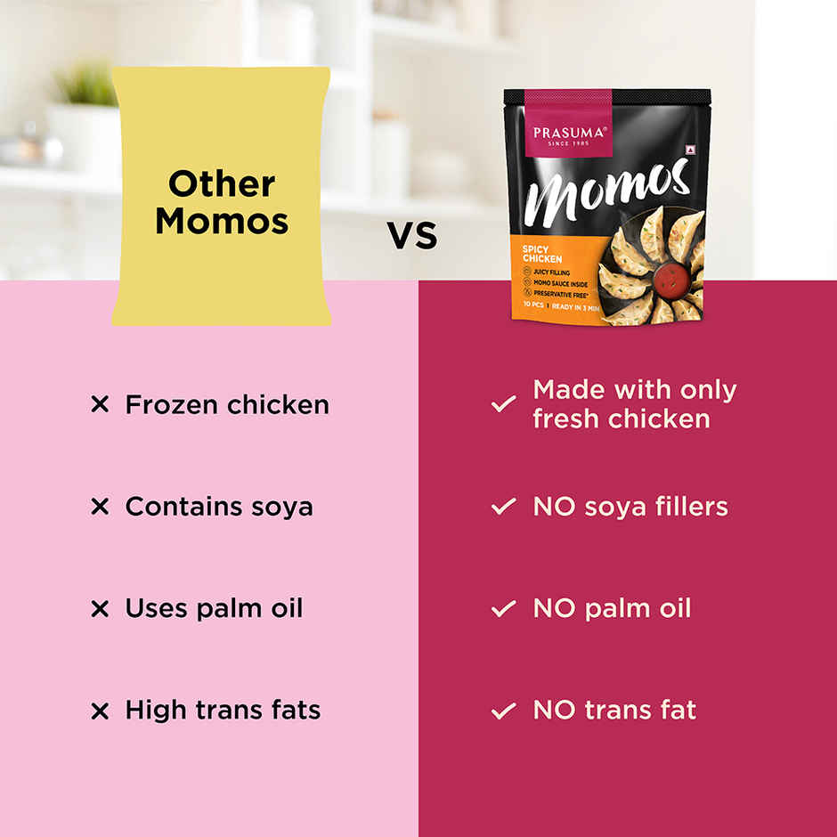 Prasuma Spicy Chicken Momos | Frozen Snack