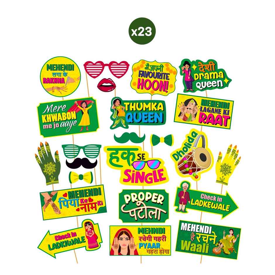 Party Propz Mehndi Photobooth - Set Of 23