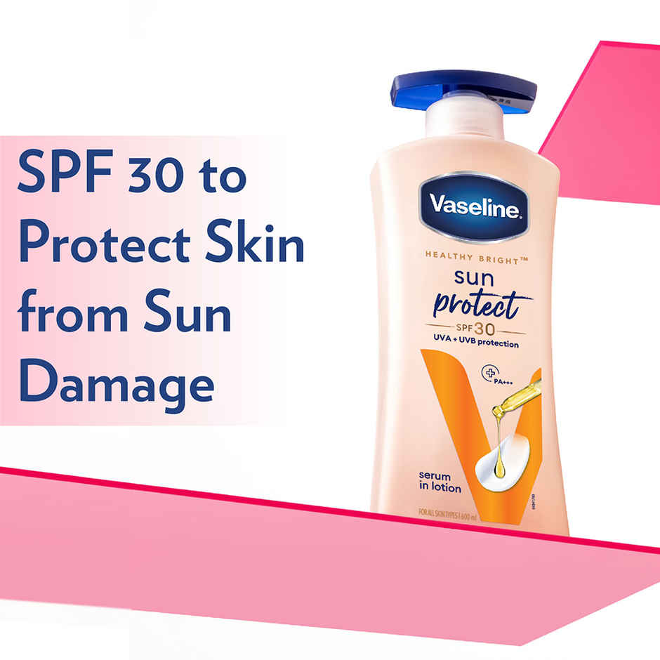 Vaseline Sun Protect Spf 30 Body Lotion, Reduces Tan Lines In 7 Days, Uva + Uvb Pa+++