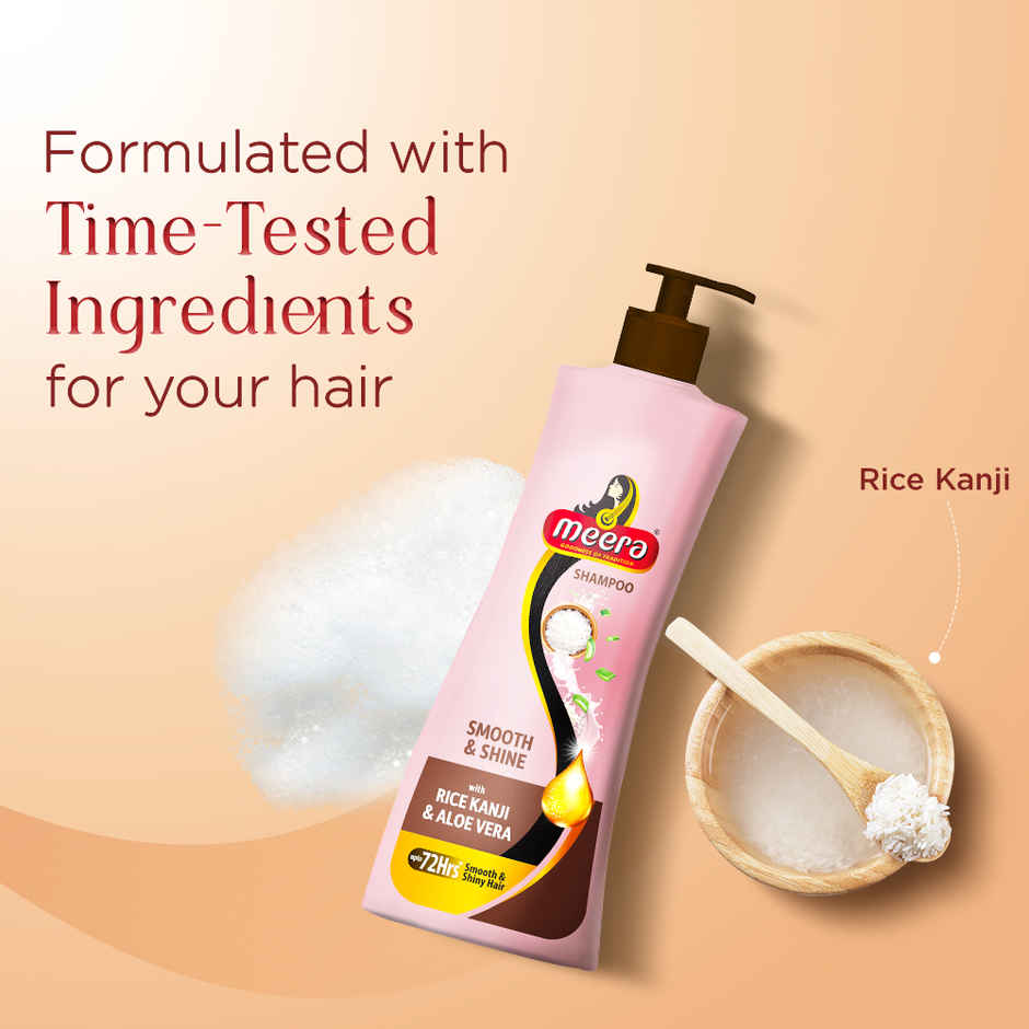 Meera Smooth & Shine Shampoo, Rice Kanji & Aloe Vera, 72H Smooth Hair