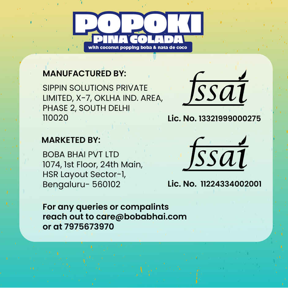 Boba Bhai Pina Colada with Popping Bubbles & Nata de Coco