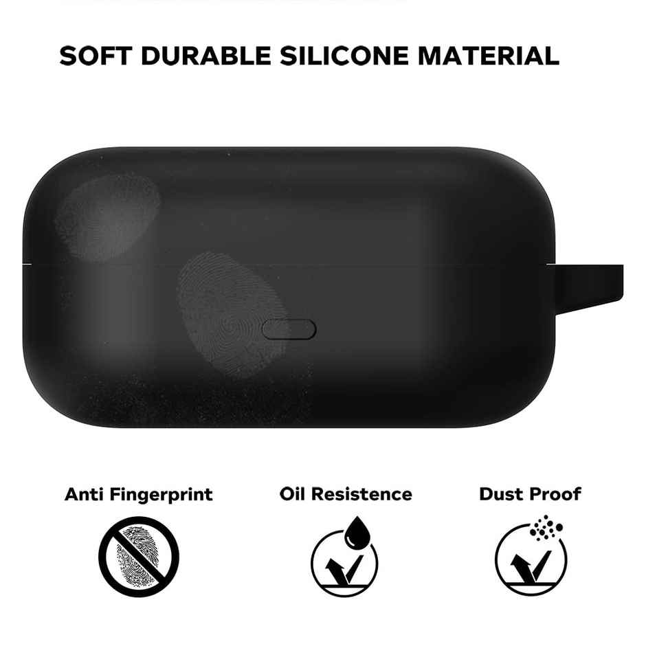 Sounce Earphone Case Cover Compatible for Realme 3s Buds,Soft Silicone Skin Case Cover Shock-Absorbing Protective Case with Keychain-Black