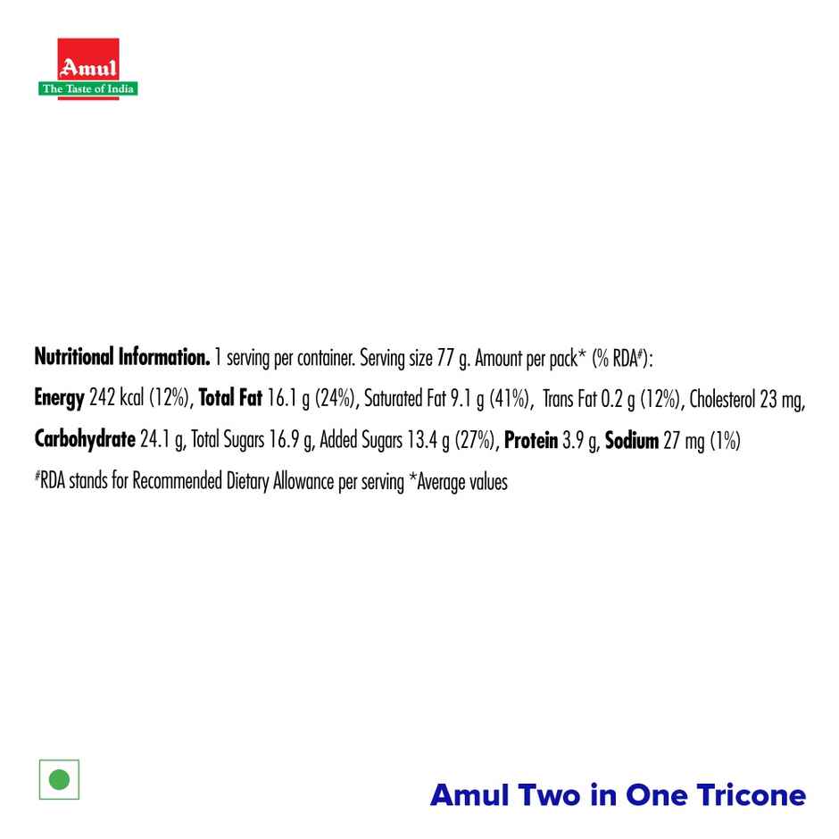 Amul Two In One Tricone Ice Cream Cone