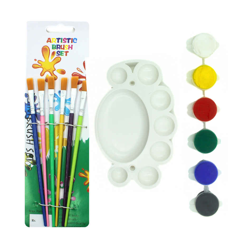 Se7en Colour & Paint Kit | 5 Paints, Mixing Palette & Brushes