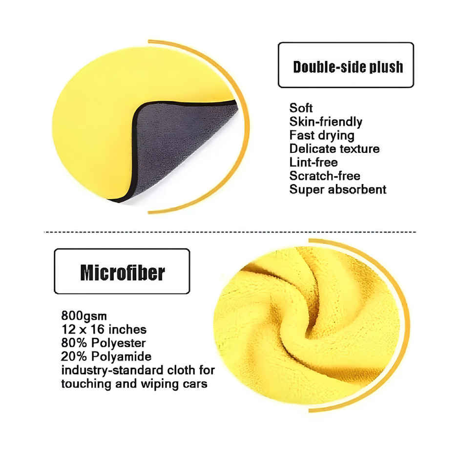 SE7EN Microfiber Cleaning Cloth - 600 GSM Ultra Soft Absorbent Cleaning Towel | 40 x 60 cm
