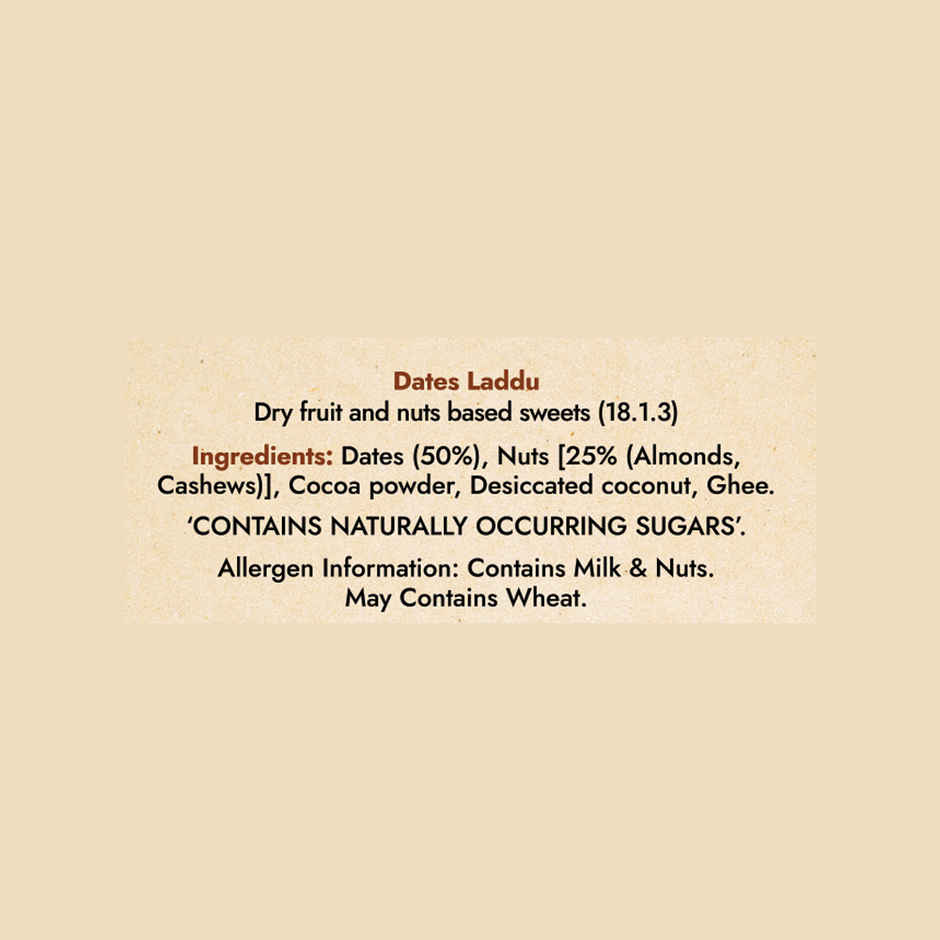 Dates Laddu (No Added Sugar) By Sweet Karam Coffee