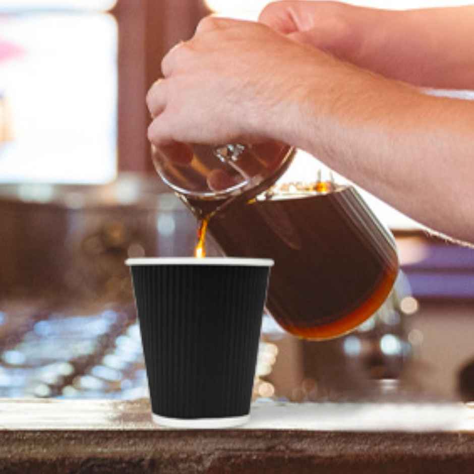 Vinay Trading Rippled Paper Glass | 150 ml | Set Of 25 - Assorted Combo