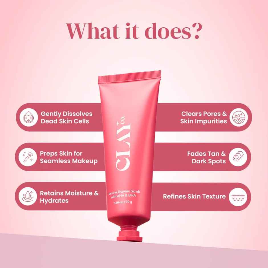 Clayco Matcha Enzyme Scrub For Dead Skin Removal