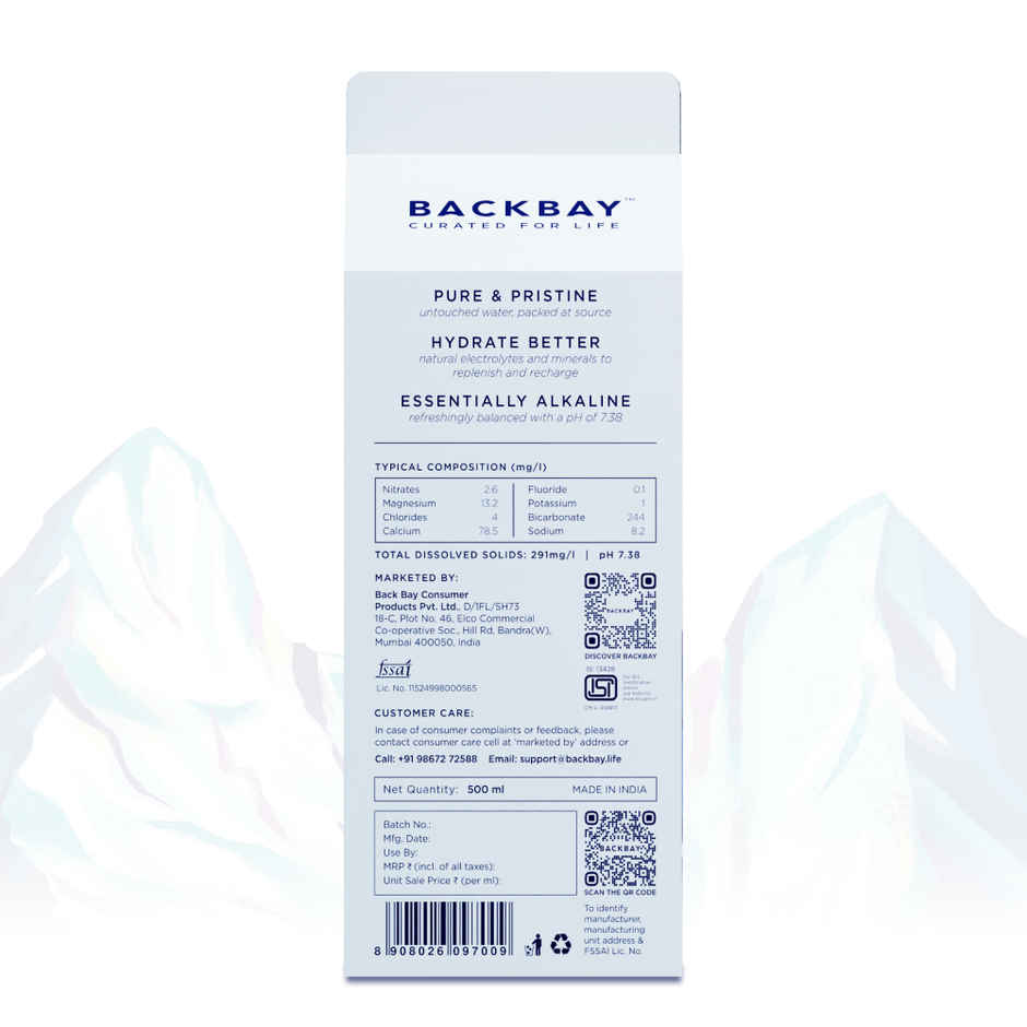 Backbay Aqua Himalayan Mineral Water | Naturally Occurring Electrolytes | Eco-Friendly | Hydrating