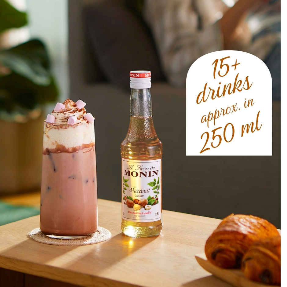 Monin Hazelnut Syrup for Coffee, Shakes and Mocktails