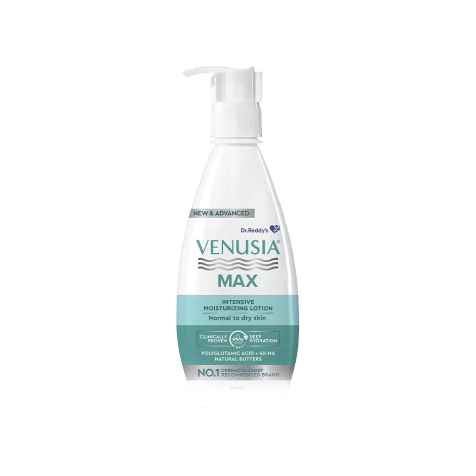 Venusia Max Intensive Moisturizing Lotion with 4D Hyaluronic+Polyglutamic Acid | Normal to Dry Skin