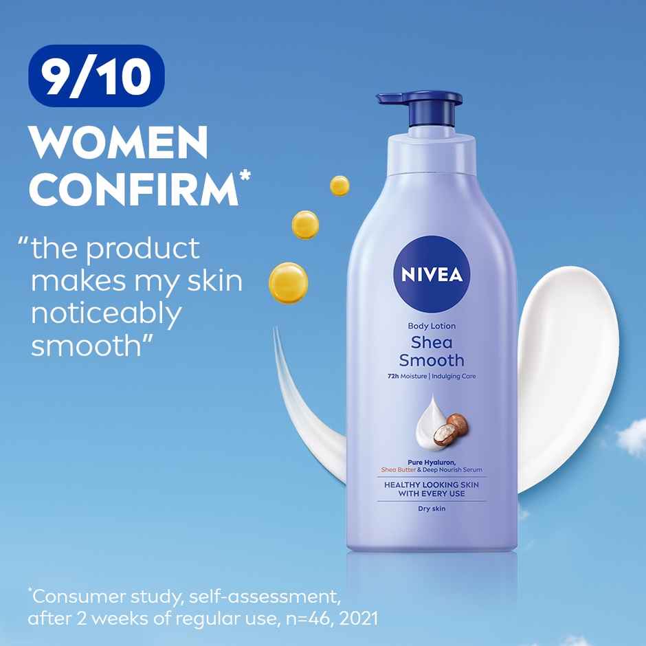 NIVEA Shea Smooth Body Lotion |48 H Moisturization|With Deep Moisture Serum | For Dry Skin