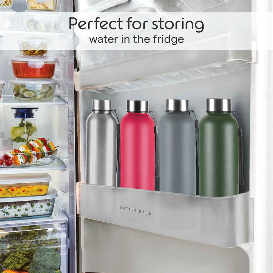 Borosil Laguna Single Wall Stainless Steel Water Bottle | Green | 1 L