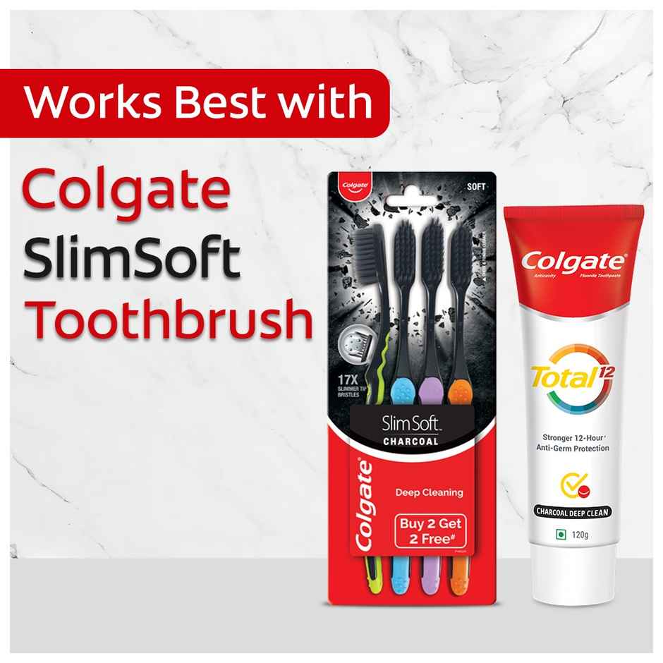 Colgate Total Charcoal Deep Clean Antibacterial Toothpaste Stronger 12-Hour AntiGerm Protection