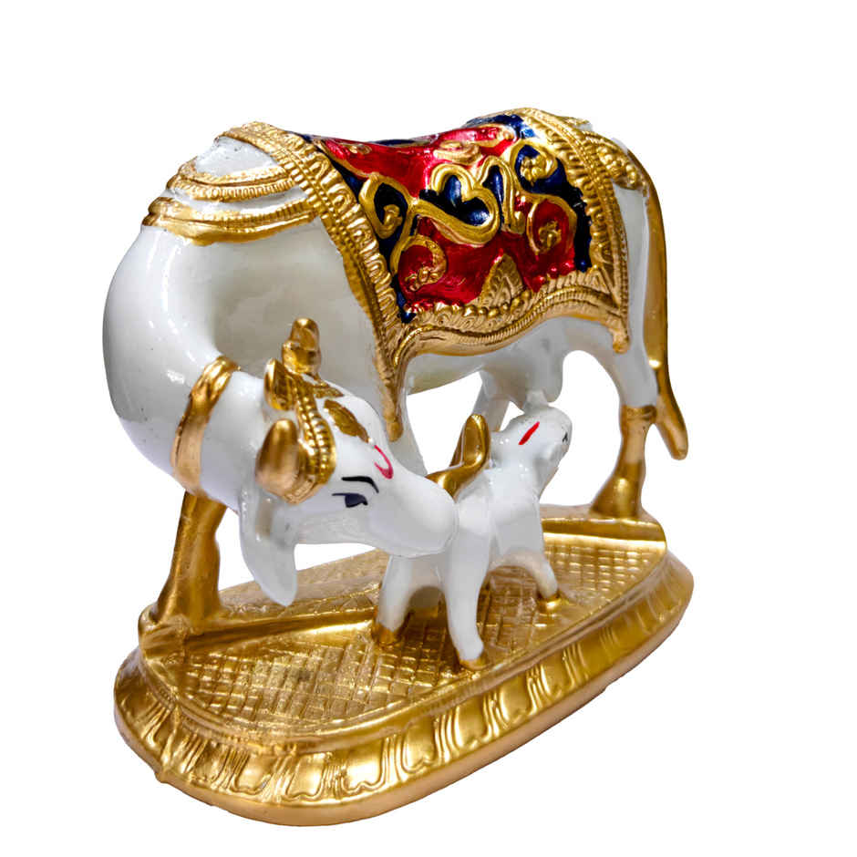 Kamdhenu Cow with Calf Idol | Satvik