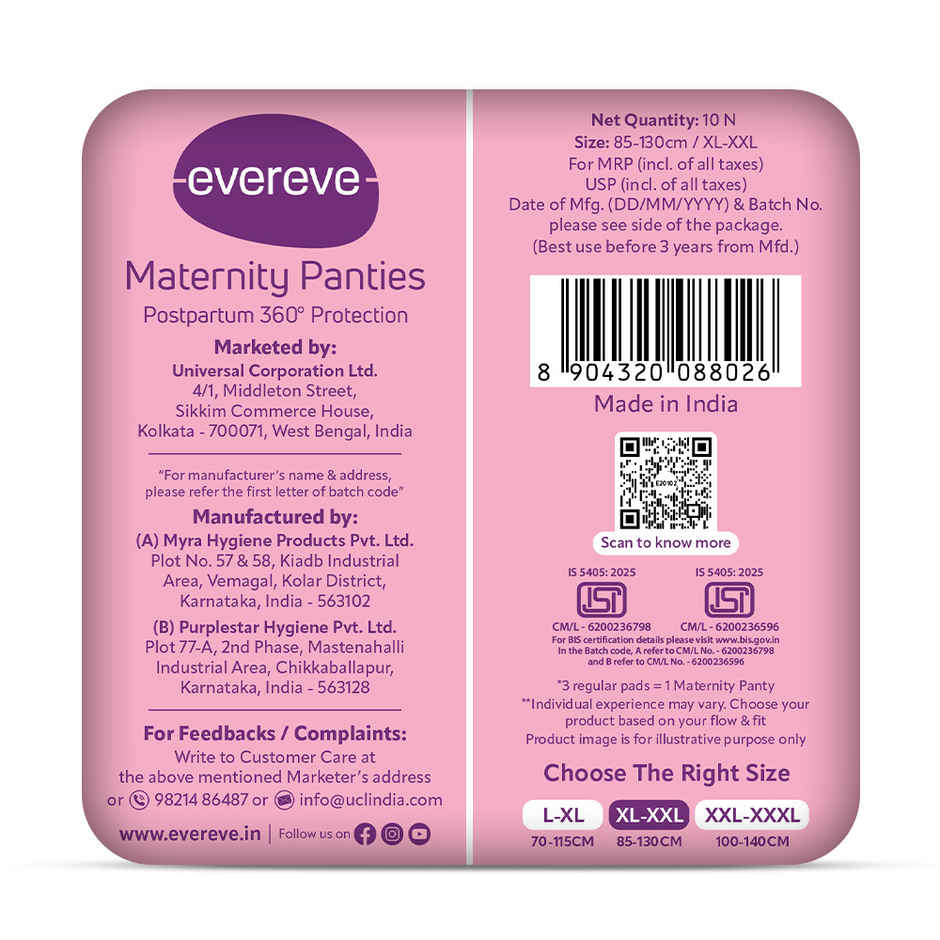 Evereve Maternity Period Panties | 3X Absorbency | Postpartum | XL-XXL