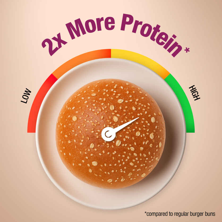 High Protein Burger Bun (No Maida) - Made With Mp Sharbati Wheat