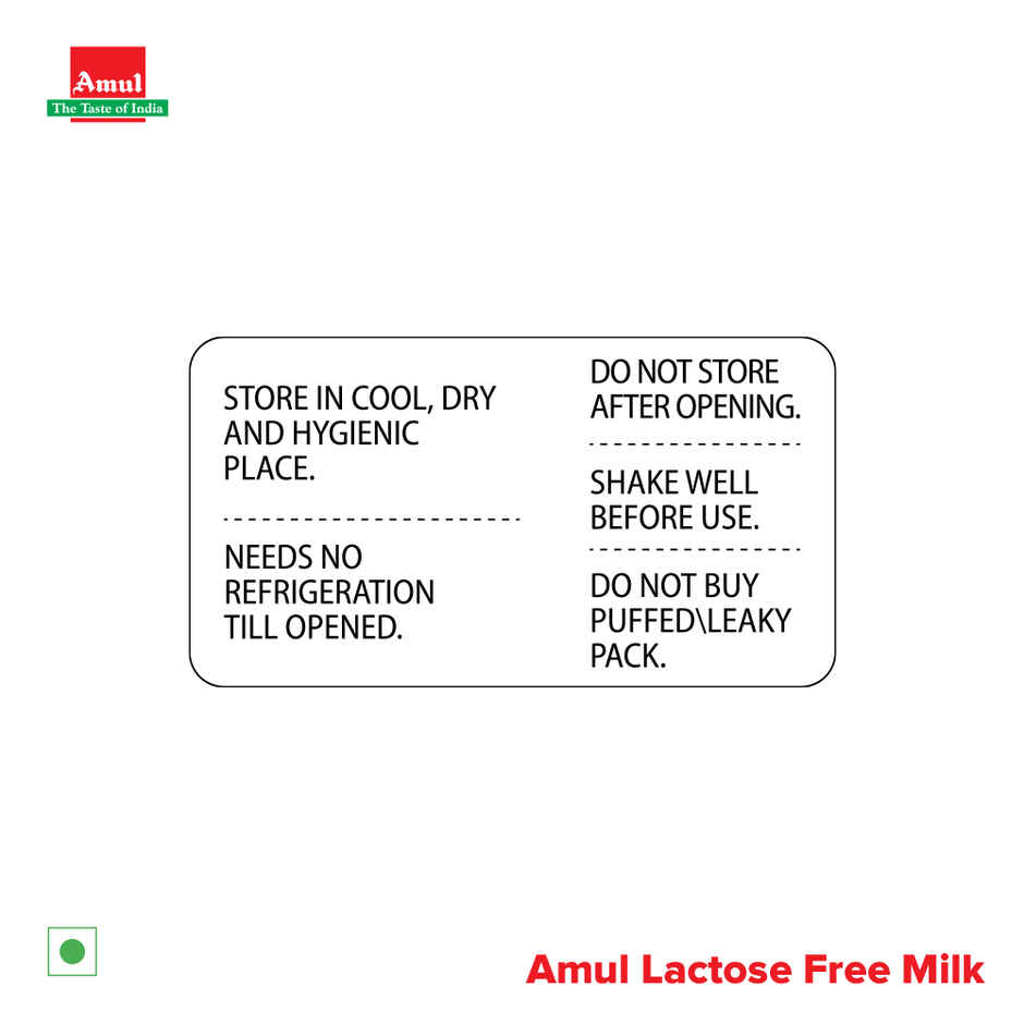 Amul Lactose Free Milk (Tetra Pack)