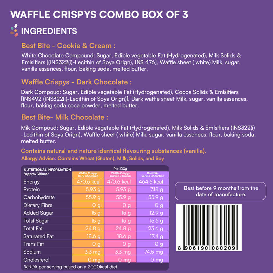 Nova Nova Waffle Crispys Chocolate Gift Box- Pack Of 3