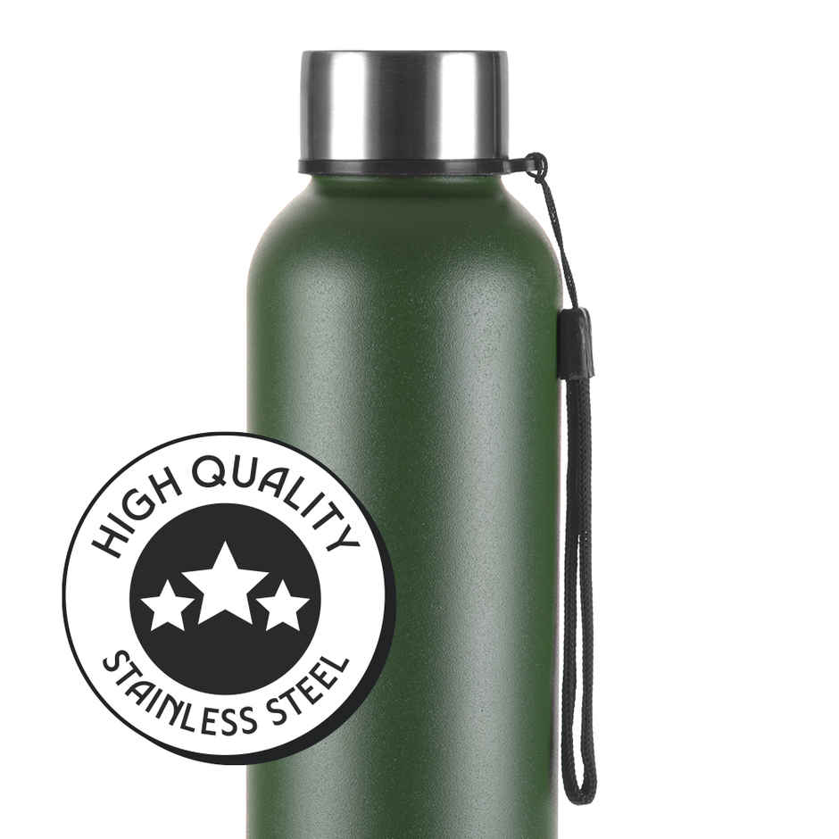 Borosil Laguna Single Wall Stainless Steel Water Bottle | Green - 1 L