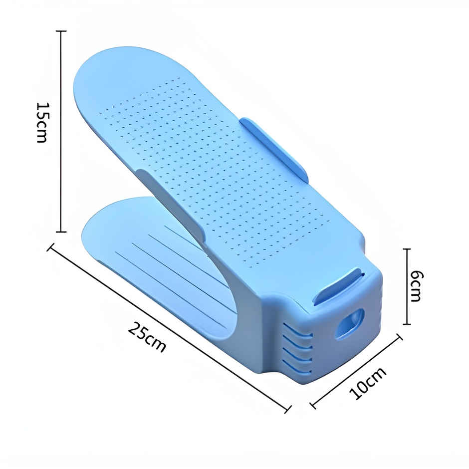 Se7en Adjustable Space Saving Shoe Rack Slots Organizer | Assorted Color